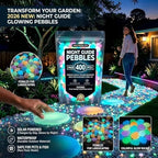 Colorful Glow-in-the-Dark Garden Stones, 2026 New Night Guide Glowing Pebbles,Beautiful Luminous Stepping Stones Glow Rocks for Walkway Patio Yard Landscaping, Fish Tank Aquarium Decor(Multi,2000pcs) - Image 3