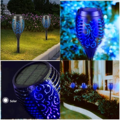 Solar Outside Torch Lights, Outdoor LED Flickering Flame for Garden Decor - 6 Pack, Waterpoorf Landscape Auto On Off Solar Powered Lights for Patio Lawn Yard Driveway Pathway - Image 2