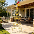 6.2ft Metal Garden Windmill for Yard - Garden Decor Wind Spinners Outdoor, Large Colorful Whirligig Spinners Wind Sculpture Weather-Resistant for Patio Farm Coastal Areas Yellow by NAICKUC