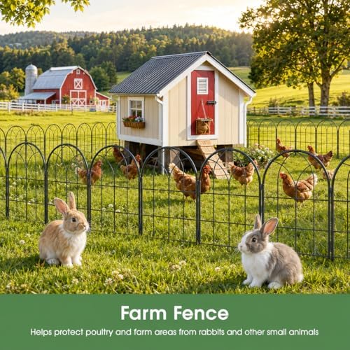 Decorative Garden Fence, 20 ft Rustproof No Dig Flower Bed Border 19 Pack - Image 5