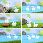 100 Pcs Mini Swan Figurines Mini Garden Swan Fairy Garden Miniature Moss Landscape DIY Terrarium Crafts Ornament Accessories (Pack of 2) - Image 3