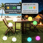 8 inch Solar Glowing Globe Light, 16 RGB Colors Changing Solar Garden Ball Light, Auto-On/Off LED Glow Ball W/Remote, Waterproof Landscape Lighting Globe W/Ground Stake for Patio Yard Pathway Decor - Image 3