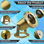 Waterproof Underwater Light 113 (4 Pack) Solid Brass 7W MR16 LED Bulb Pond Light Submersible Waterfall Pool Fountain for Beautiful Bright Long Lasting Home Garden Patio Pool - Image 2