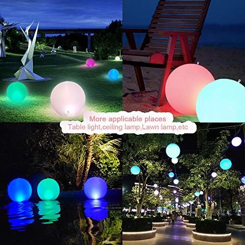 Rukars Floating Ball Pool Light Solar Powered 4 PCS, 14 Inch Inflatable Hangable IP68 Waterproof Rechargeable Color Changing Led Glow Globe Pool - Image 4
