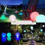 Rukars Floating Ball Pool Light Solar Powered 4 PCS, 14 Inch Inflatable Hangable IP68 Waterproof Rechargeable Color Changing Led Glow Globe Pool - Image 4