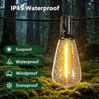 120FT Outdoor String Lights ST38 LED with Remote Waterproof Dimmable - Image 2