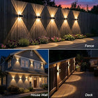Solar Fence Lights Outdoor: IP65 Waterproof Wall Light Dual Up Down 8 Pack - Image 4