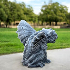 OLOMA Fantasy Guardian Gargoyle Concrete Garden Statue Outdoor Lawn Ornament Gothic Mythical Beast Sculpture Handmade Cement Yard Decor Patio Porch Halloween Fantasy Creature Figure - Image 5
