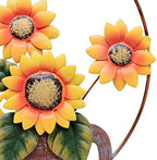 Large Vintage Metal Hanging Watering Can Design with Sunflower Wecome Sign Wall Front Door Garden Kitchen Patio Decoration Sunflower Door Wreaths 14''x15.5'' - Image 2