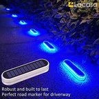 Lacasa Solar Dock Lights Marine 4-Pack - Solar Powered Blue LED Deck & Step Lights, IP68 Waterproof for Patio, Walkway, Pathway, Backyard - Image 2