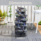 Rock Waterfall Outdoor Fountain with LED Lights Tiered Resin Stone Garden Fountains Outdoor Decor for Patio Lawn Backyard Cascading Tiered Outdoor Water Fountain - Image 7