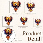 Phoenix Acrylic Suncatcher Size 12 inches, Boho Stained Glass Effect Window Hanging Ornament, Garden Decor, Gift for Mother's Day - Image 3