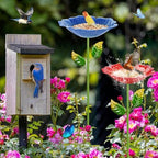 4 Pack Bird Bath for Outside, Outdoors Garden Decor Flower Birdbath - Image 6