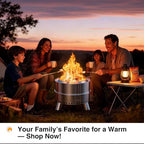 20 Inch Smokeless Fire Pit with Removable Ash Pan, Fire Pits for Outside Wood Burning, Portable Bonfire Outdoor Firepit, Bag & Poker Included, Stainless Steel (Silvery- with Legs-Fire Pit) - Image 7