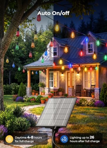 Brightown 100FT Solar Christmas Lights Outdoor, Multicolor String Lights - Image 2