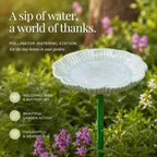 Ceramic Pollinator Watering Station for Bees and Butterflies, Shallow Garden Water Dish on Green Stake, Outdoor Insect Water Bowl for Patio Yard Flower Bed Decor, 1 Pack (Pink) - Image 7