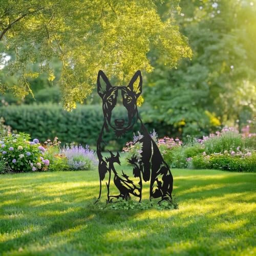 Dog Metal Garden Stake - Weatherproof Dog Silhouette Yard Art, Decorative Outdoor Sign for Lawn & Patio, Heartfelt Gift for Bull Terrier Lovers(Stand,10") - Image 2