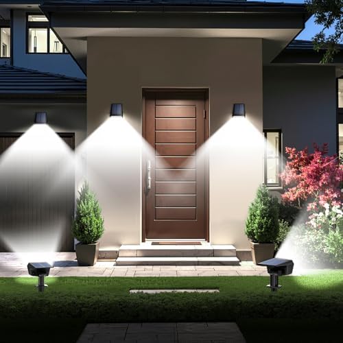 TECKNET Solar Spot Lights Outdoor Waterproof, 59 LEDs, Cool White, 4 Pack - Image 6