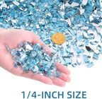 GasSaf 1/4" Caribbean Blue Fire Glass Reflective Tempered Fireglass, 10lb - Image 2