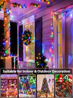 2 Pack Extendable Multicolor Christmas String Lights Indoor Outdoor 400 LED - Image 5