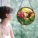 Stained Glass Window Hanging Hummingbird Suncatcher Gifts for Women 12" - Image 2