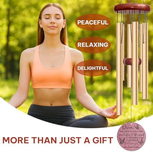 Personalized Mom Memorial Wind Chime – “Every Time You Listen to The Wind” Custom Names Tribute – Sympathy Gift for Loss of a Beloved Parent – Outdoor Remembrance Hanging Windchime for Loving Memory - Image 6