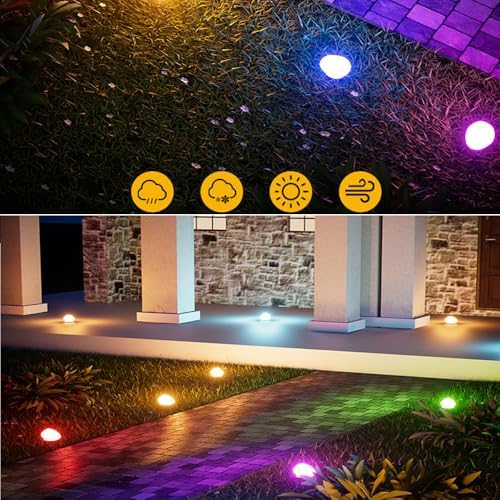 Solar Glass Garden Pebbles,Solar Pebble Lights Outdoor,Pebble Shape Decorative Rock Lights Waterproof Solar,Glowing Cobblestone Stones for Outdoor Landscape Lighting,for Pathway,Yard Decor (Cold) - Image 4