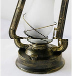 Vintage Wrought Iron Table Lamp - Retro Kerosene Lantern Style - Bronze Metal Desk Light for Home, Restaurant, Farmhouse & Office - Image 4