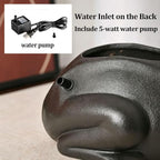Ceramics Waterfall Frog Statue Fountain with Water Pump, Garden Pond Spitters, Automatic Circulation Water Landscaping Ornaments for Ponds, Patio and Courtyard(Black) - Image 5