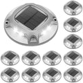 VOLISUN Solar Driveway Lights Dock Deck Lights 12 Pack,2 Colors in 1 Led IP67 Waterproof Outdoor Warning Step Lights for Driveway Sidewalk Pathway (White/Blue) by VOLISUN