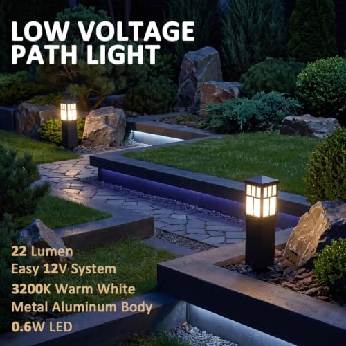 Low Voltage Bollard Path Lights Black 2 Pack - Image 2
