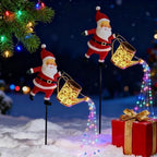 Christmas Solar Kettle Lights Garden Lawn Decorative Lights, Santa Solar Watering Can Lights Outdoor Decor, Waterproof Outdoor Decorative Light for Garden, Patio, Christmas Yard (2pc) by Unknown