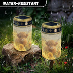 Poceacles Outdoor Lights Solar Grave Candle Solar Cemetery Candles LED Automatic Outdoor Flameless Cemetery Lights for Loss of Dad, Sunflower Highland Cow, Set of 6 - Image 6