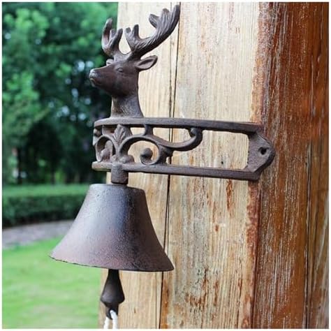 Cast Iron Dinner Bell, Cast Iron Doorbell, Outdoor Church School Antique Vintage Style Large Cast Iron Dinner Farm Bell Cast Iron Doorbell - Image 3