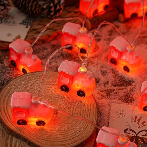 CAKERS Christmas Decor String Lights|Creative Cute Novelty Fairy Lights|Hanging Copper Wire Lights|Night Lights for Birthday Party Xmas Tree Decor,Xmas Locomotive,5m(16.4ft)-20LED-Solar - Image 7
