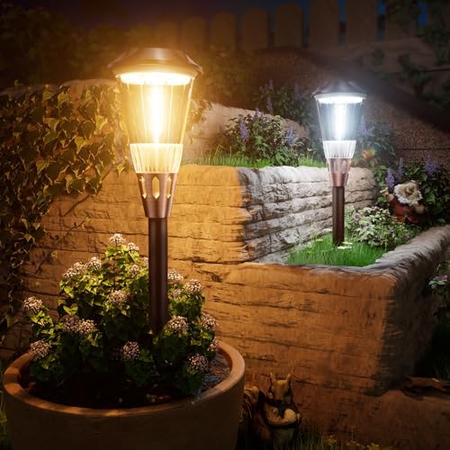 BITPOTT Solar Garden Lighting, 6 Pack, 2 Color Modes, IP65 by BITPOTT