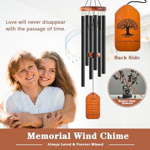 Soopau Sympathy Gift Baskets, 30" Wooden Memorial Wind Chimes for Loss of Loved One, Memorial/Bereavement/Condolence/Funeral Gifts, in Memory of a Loved One Mother Father - Image 2