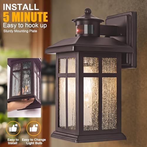 Exterior Light Fixtures Motion Sensor Wall Mount Oil Rubbed Bronze - Image 2