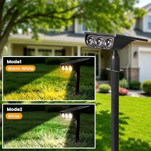 Solar Spot Lights Outdoor Waterproof IP65(4 Pack-White &Warm White) - Image 6