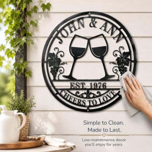 Personalized Anniversary Wedding Gifts for Couple Parent Husband Wife,Custom Metal Name Signs,Family Name Sign for Outdoor, Metal Wall Art, Housewarming Gift(Style 21) - Image 6