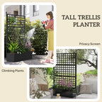 Outsunny Galvanized Raised Garden Bedw/Trellis 43" x 16" x 70" Black - Image 4