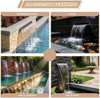 Pond Waterfall Blade Kit, 60cm Acrylic Pool Fountain with Accessories, Width 20cm Curved Outlet Spillway for Garden Patio Pond Decoration - Image 6