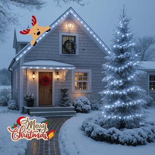 Solar Christmas Lights Outdoor, 6 Pack 270FT Solar String Lights Cool White - Image 6