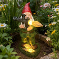 Large Garden Gnome Statue with Guns, Solar Military Army Soldier Guardian Hunter Gnome Garden Decoration Figurine Lights Porch Decor Valentine's Day Men Gift Scale War Combat Guards Patriotic Dwarves by Unknown