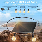Yusist 240FT Solar String Lights Outdoor Waterproof with Remote, G40 Solar Powered String Lights with 80+3 LED Shatterproof Bulbs, Dimmable Solar Patio Hanging Lights for Outside Backyard Party - Image 3