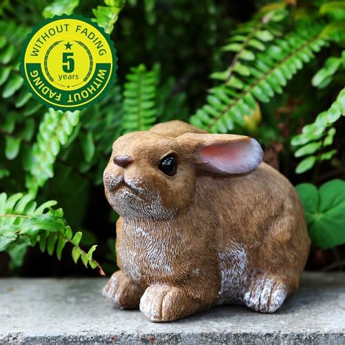 Bunny Decor Set of 3 Resin Easter Garden Statues Outdoor Indoor Home Yard - Image 6