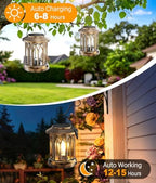 Solar Lantern Outdoor Lights with Metal Hooks, Upgraded Solar Lanterns - Image 5