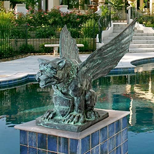Winged Gargoyle of Naples Bronze Garden Statue - Image 2