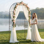 SCENDOR Metal Garden Arch with Lattice Side Panels 88.6" H x 50.8" W– Heavy-Duty Arbor for Climbing Roses, Vines, and Outdoor Patio, Lawn, Backyard, Wedding Decor (Black) - Image 6