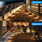 Solar Deck Lights Outdoor 6 Pack, Solar Powered Driveway Lights-Warm White - Image 2